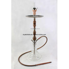 2016 boa qualidade de madeira e aço inoxidável haste Shisha Hookah